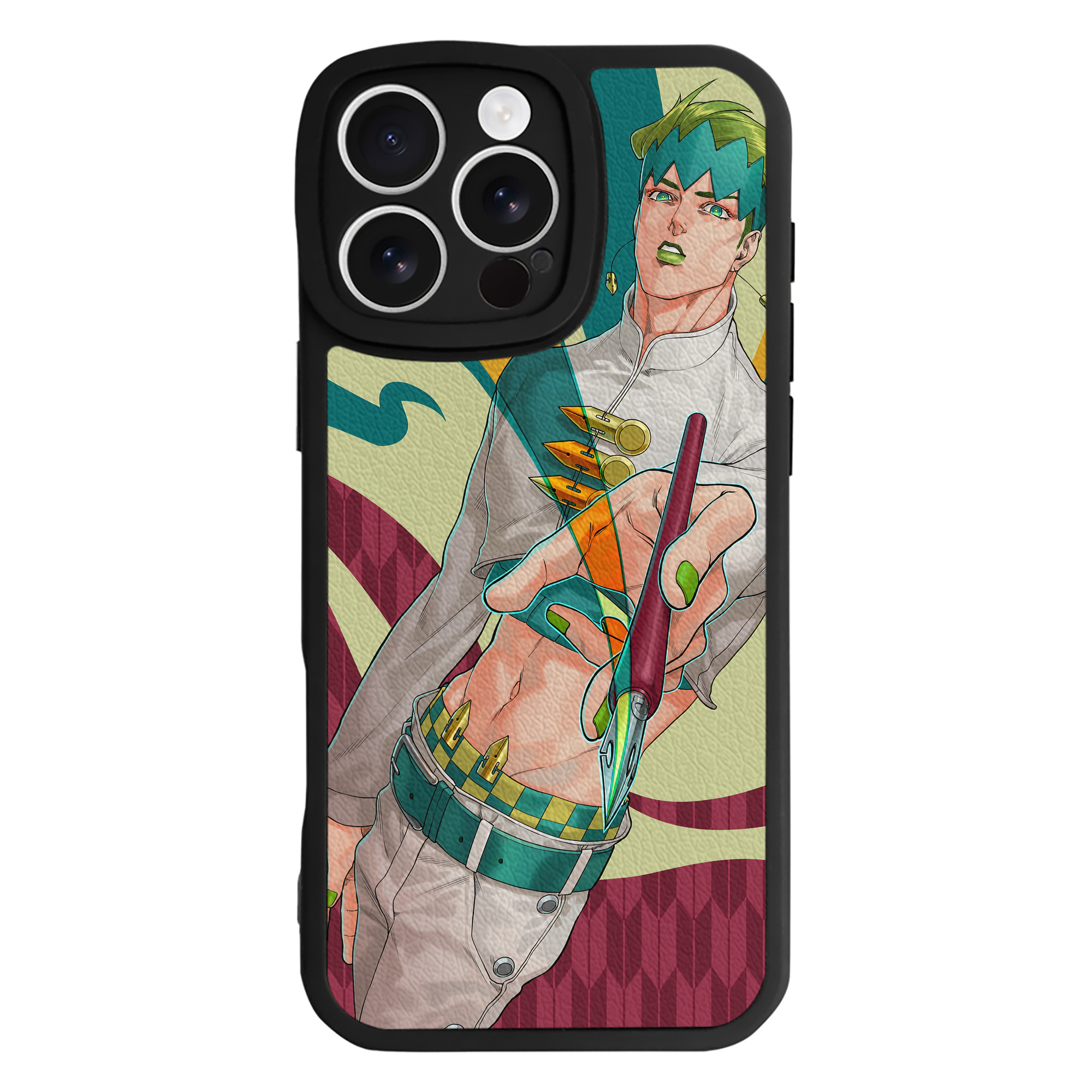 （画像用） ジョジョの奇妙な冒険 JoJo's Bizarre Adventure 【iPhone 16シリーズ対応】シリコンスマホケース（レザー調） 材質：シリコン